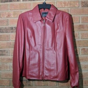 ADLER Collection Burgundy Leather Jacket